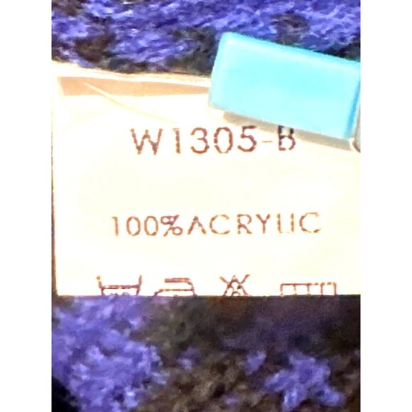 36 Point 5 Small Blue Black Houndstooth Crop Sweater Bold Knit Streetwear - Picture 10 of 11